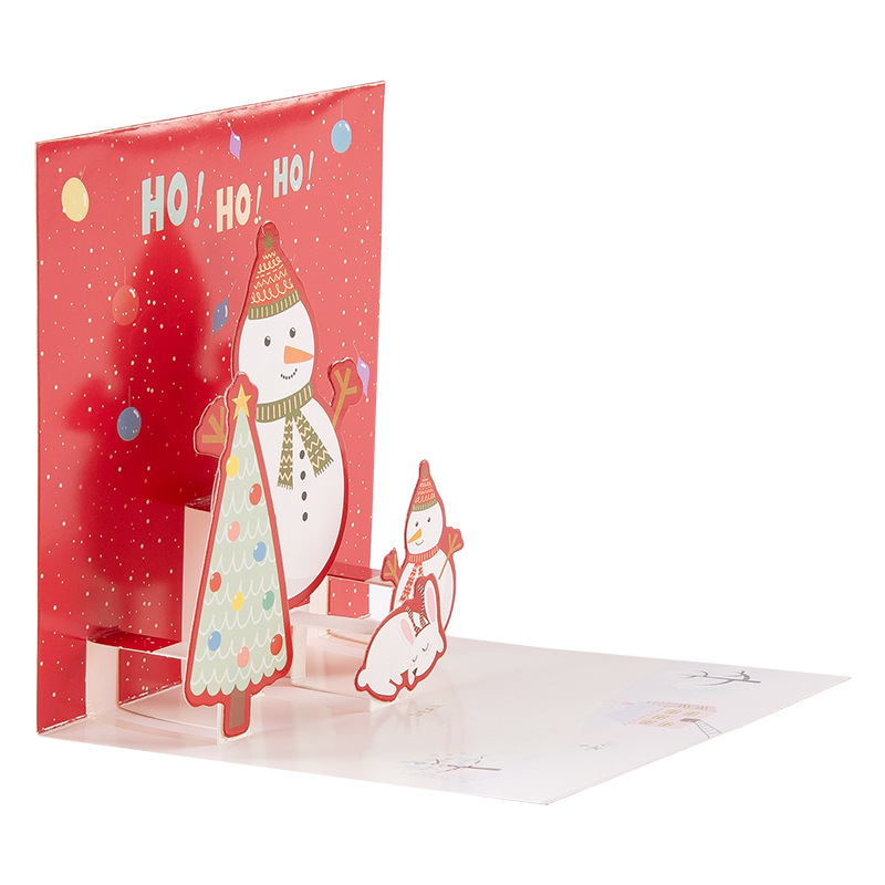 Picture of Senyu Leaf 3D Stereo Greeting Card Creative Christmas Eve Business Gift Message Card Holiday Greeting Card Creative