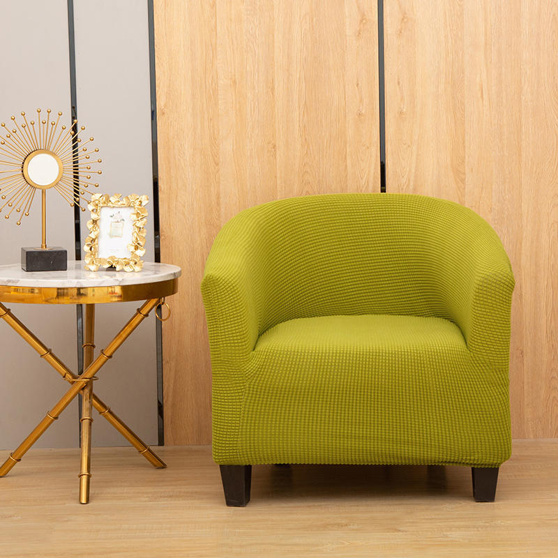 Picture of Corn fleece semicircle sofa chair cover thickened conjoined elastic dining chair cover anti-fouling stool cover chair cover
