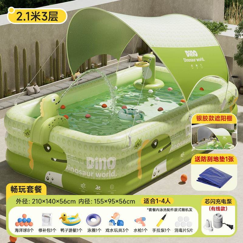 Picture of Jiashu Swimming Pool Home Outdoor Large Inflatable Pool Thickened Plastic Baby Baby Children Inflatable Swimming Pool