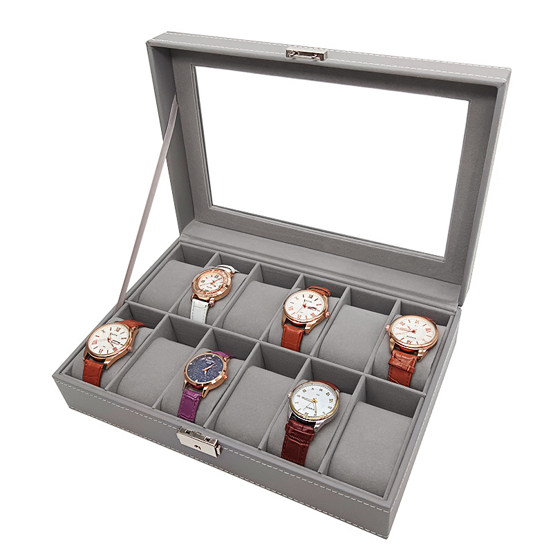 [Light luxury version] in stock wholesale leather 12 watch storage collection box 12 watches jewelry storage box