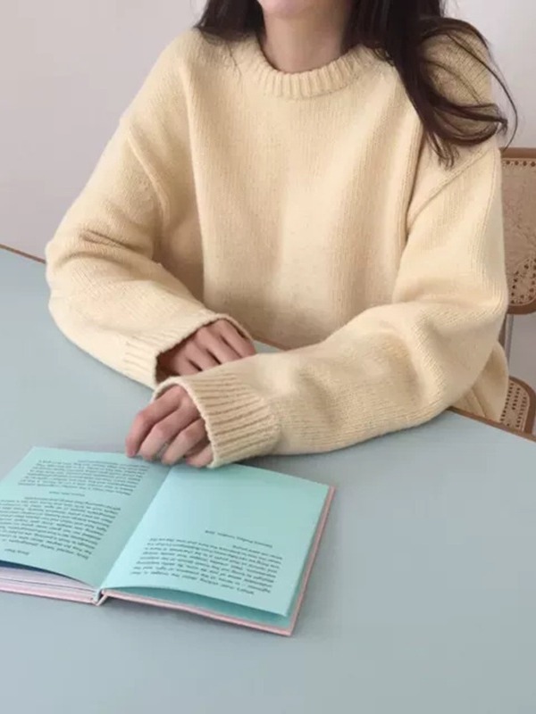 Picture of Women's sweater autumn and winter 2024 New sweet lazy style loose outer wear thickened bottoming shirt soft glutinous knitted top