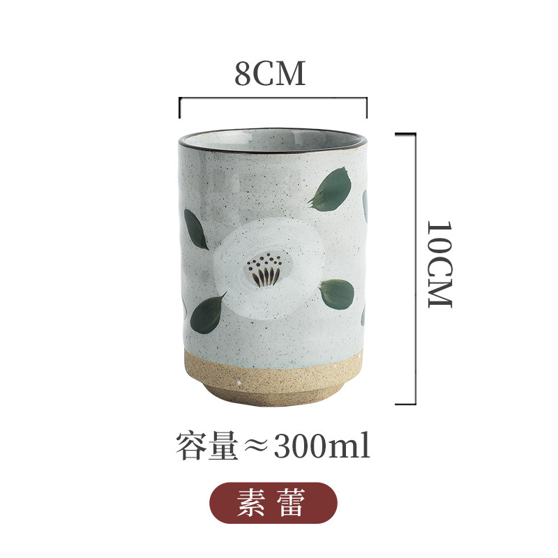 Picture of Japanese Style Creative Ceramic Vintage Tea Cup Sushi Cup Stoneware Straight Body Cup Stoneware Water Cup for Household Restaurant