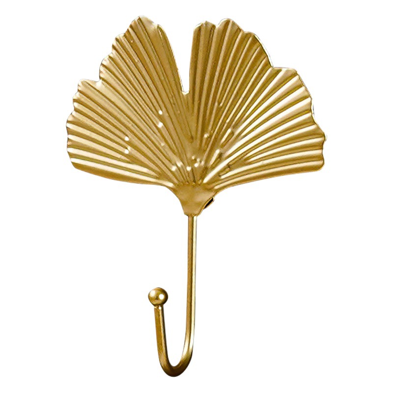 Nordic-style Punch-free Decorative Coat and Hood Leaf Hook Iron Clothing Store Fitting Room Homestay Hotel Entrance Single Hook