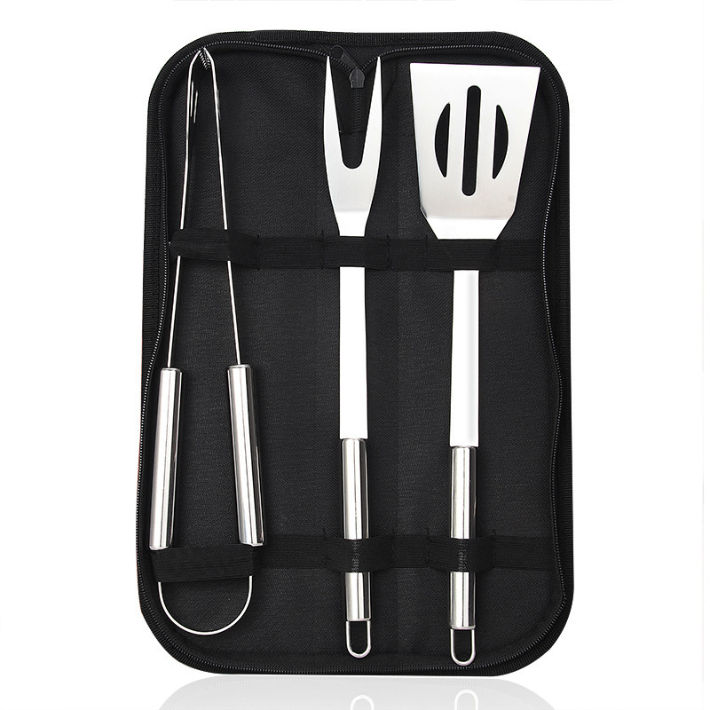 Picture of Amazon Stainless Steel Outdoor Barbecue Tool Bag Bbq Barbecue Clip Shovel Fork Skewer Aluminum Box Free Combination Set