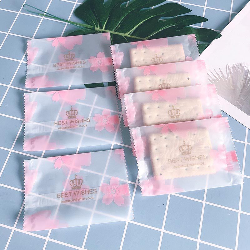 Factory Direct Supply Biscuit Packaging Bag Crown Snowflake Crisp Bag Frosted Baking Ziplock Bag Wholesale Moisture-Proof Packaging Bag