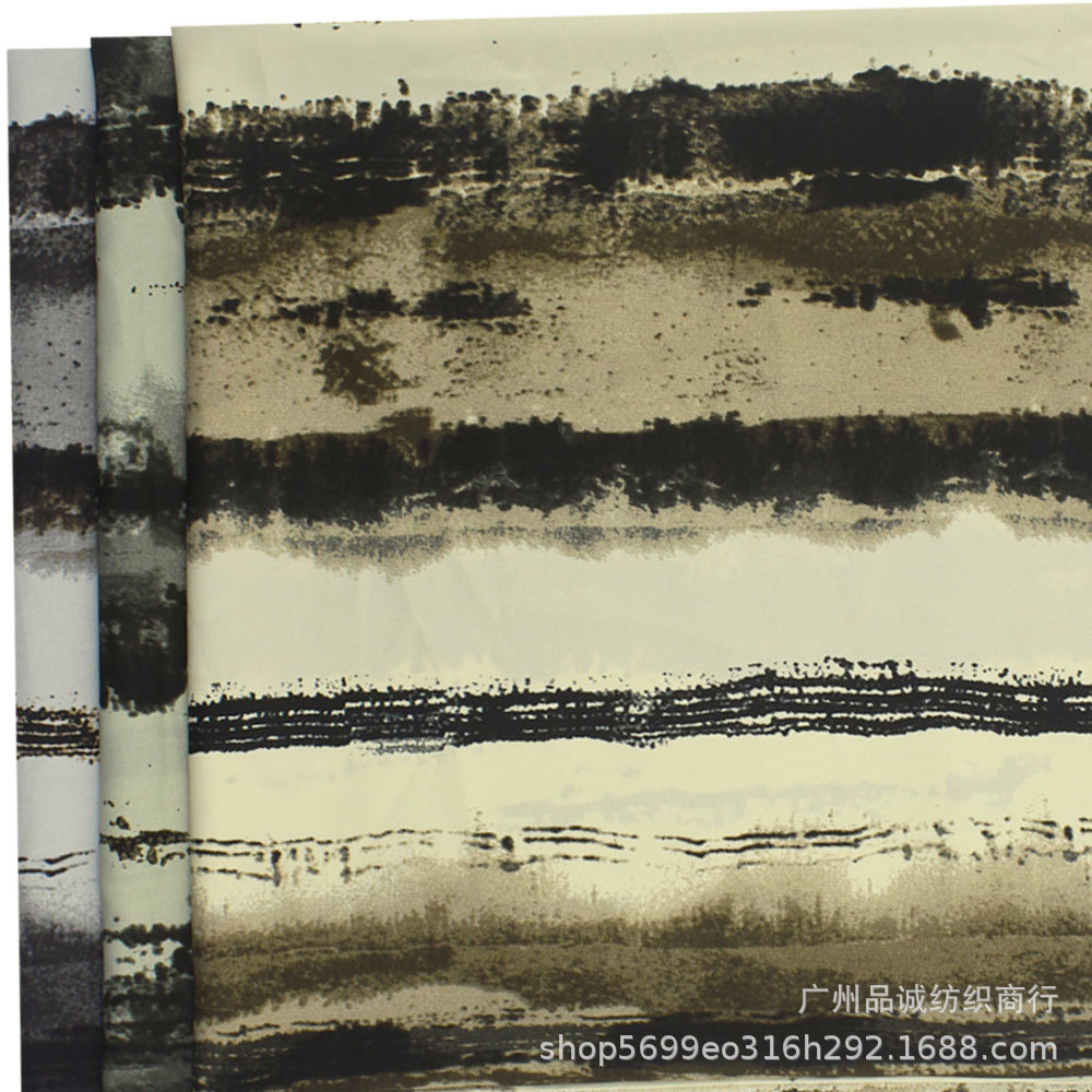 Stopped Plain Satin Printing Ink Gradual Stripe Chiffon Printed Fabric for Men and Women Shirts dress Anti-mosquito Pants Fabric