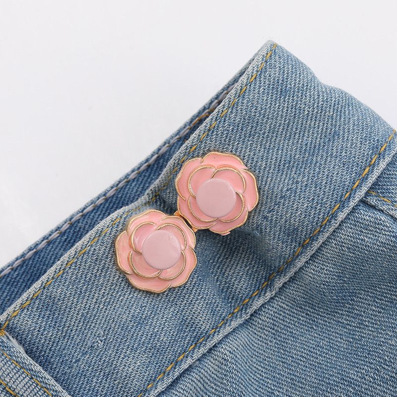 Picture of Chinese Knot Waist Buckle Pair Buckle Flat Bottom Removable Nail-free Seam-free Button Girl's Trouser Skirt Waist Size Change Artifact