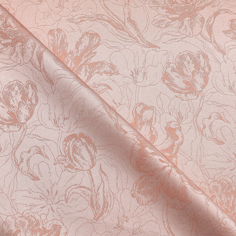 Picture of Tulip Pattern Jacquard Fabric New Chinese Style Brocade Chinese Style Chinese Style Cheongsam Fabric Dark Pattern Brocade Fabric