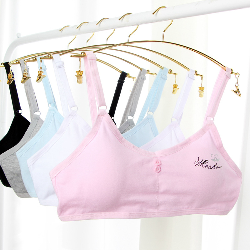 Girls' Tube Top, Cotton Camisole with Adjustable Straps for Students in Their Developmental Period