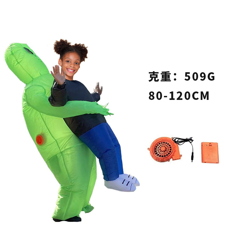 Picture of Cross-border Amazon Halloween costume spoof props alien inflatable clothes same style Ghost hug green ghost clothes