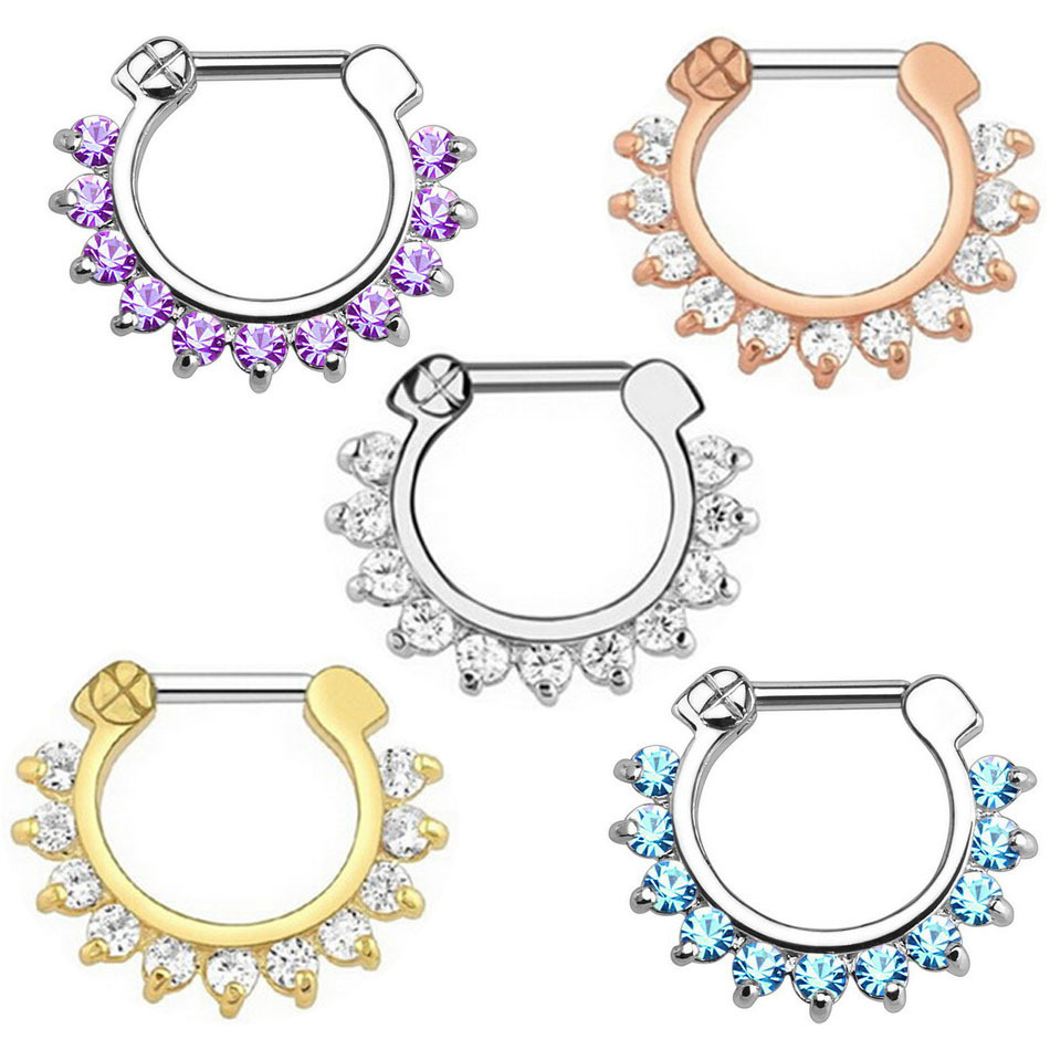 Zircon Stainless Steel 10mm Nose Nails Export Wholesale Piercing Nose Ring Wholesale Production Inlay