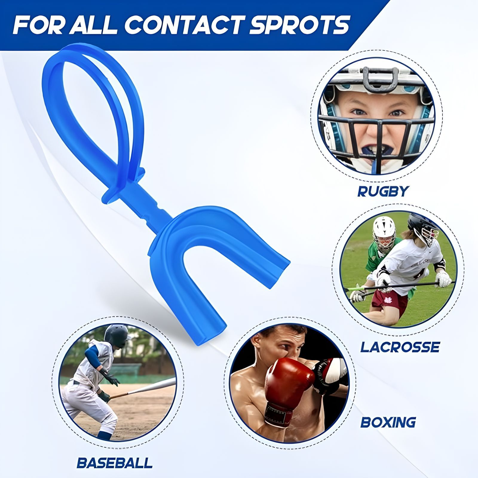 Rugby Mouthguard Sports Mouthguard Volleyball Baseball Ice Hockey Sanda Boxing Adult Strap-On Silicone Shock-Absorbing Protection