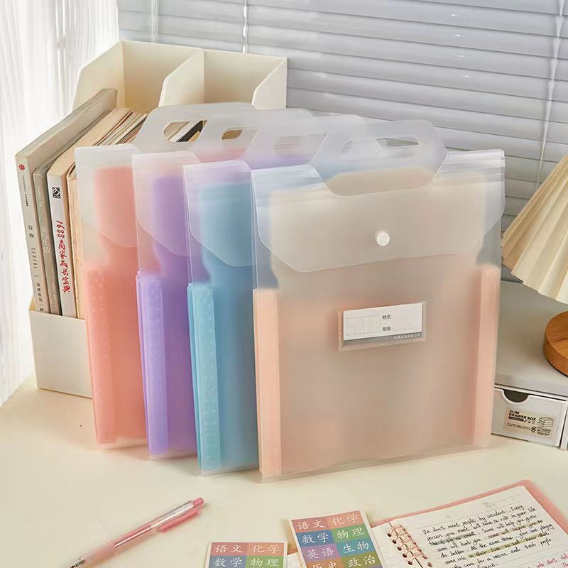 Transparent A4 Portable Organ bag paper storage file bag student subject classification multi-layer large capacity organizing artifact