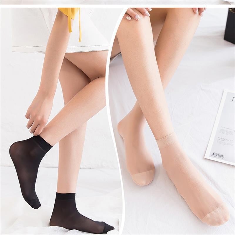 Picture of Summer Thin Breathable Socks for Women, Deodorant and Sweat-Absorbent Socks, Steel Stockings, Anti-Snagging Pure Color Velvet Mid-Length Spring & Fall