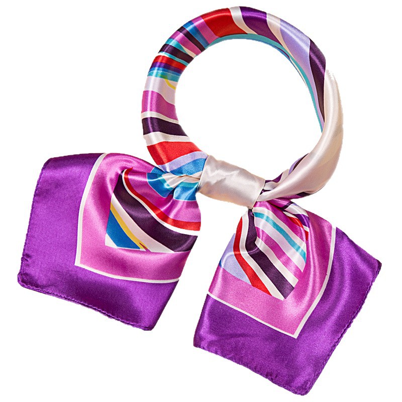 Picture of Small Square Scarf Korean Professional Silks and Satins Versatile Bank Stewardess Train Member Business Fashion Decorative Women's Scarf