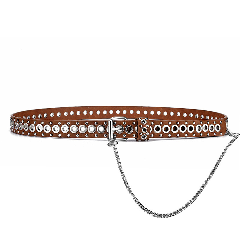 Picture of Belt Women's European and American Punk Rivet Street Personality Men's Belt Air Eye Belt Girls' Cross-border Hipsound Hair