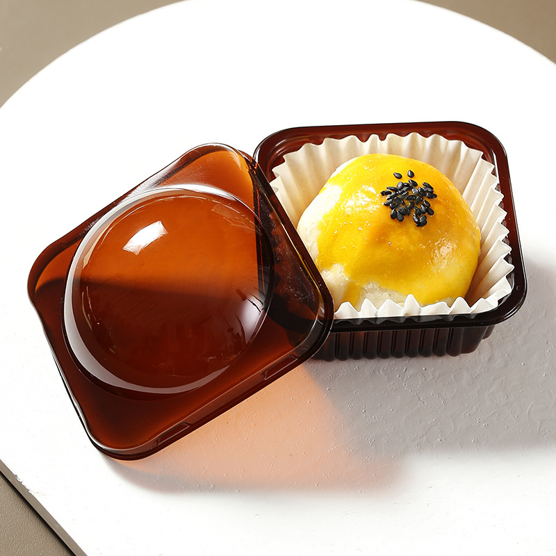Thickened curry color souffle packaging base snow mei Niang moon cake 63-80g baking paper bag puff blister box
