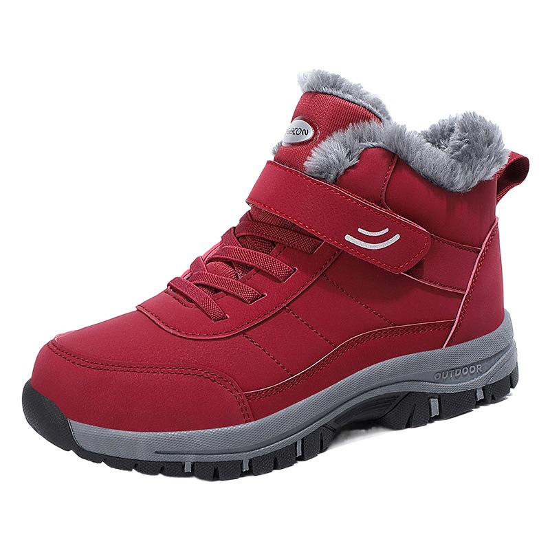 New old men's shoes autumn and winter high-top fleece-lined thick cotton shoes sports non-slip walking shoes mother snow boots couple