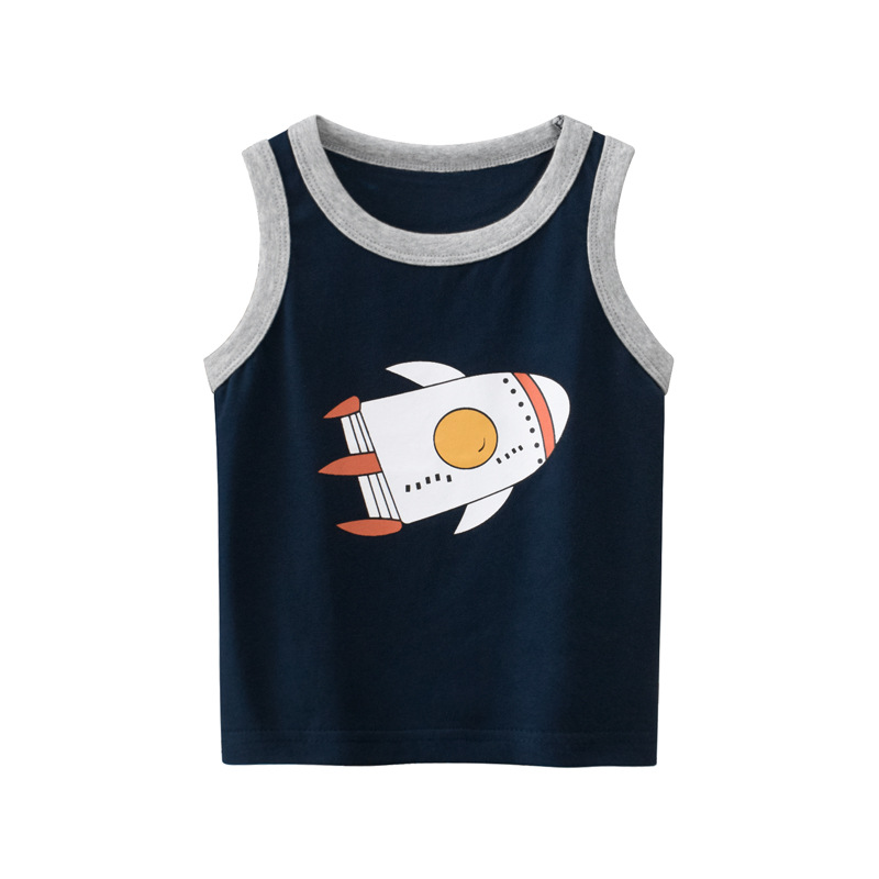 Picture of 2025 Summer Children's Clothing New Korean Style Boys' Sleeveless Tops Wholesale 27Kids Baby Clothes Vest Thin Section