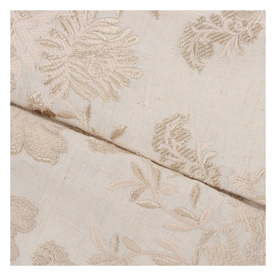 Viscose linen French Court Embroidery fabric