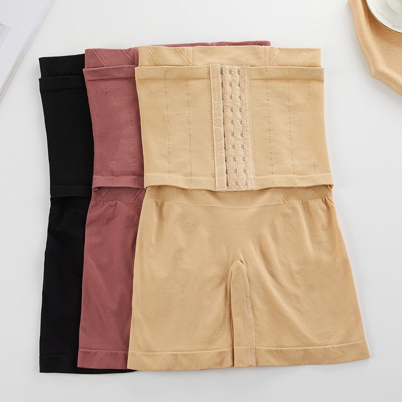 Picture of Seamless High-Waist Tummy Control Pants, Buttoned Pants, Steel-Bone Anti-Rolling Honeycomb Body Shaping Tummy Control Boxer Safety Boxer Briefs for Women