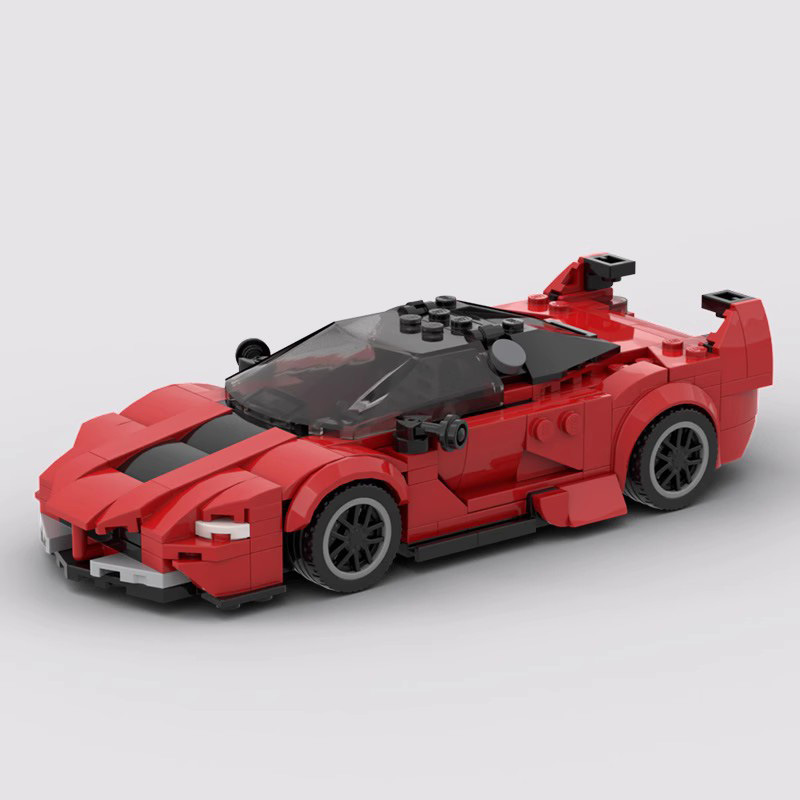 Picture of MOC blocks compatible with Lego 8-car Ferrari FXXK V2 super race car speed series Boys