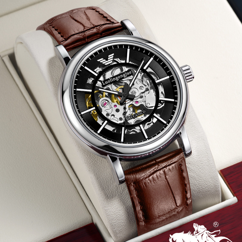 Duke of Lolin Fully Automatic Mechanical Watch Stainless Steel Black Warrior Luminous Watch Cross-Border Live Broadcast Popular Factory Wholesale