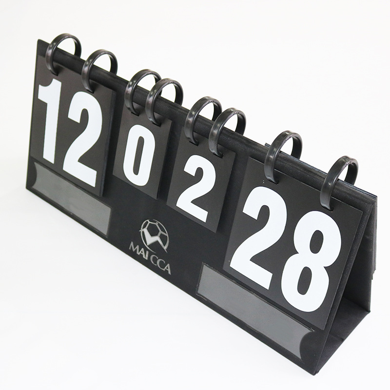 Football game scoreboard 4-digit flip board multifunctional scoreboard double-sided display referee supplies scoring Pu