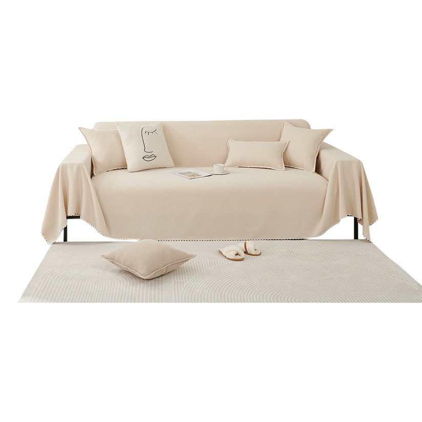 Skin-friendly solid color sofa towel new sofa cover cloth Four Seasons universal sofa cover ins style all-inclusive sofa blanket full cover