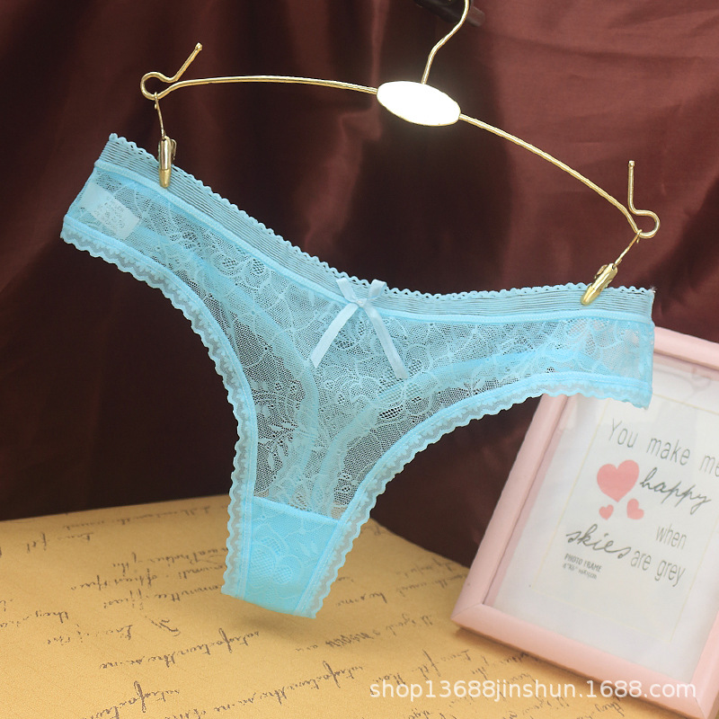 Picture of Foreign Trade European and American Sexy Lace Jacquard G-string Women's Underwear Pure Cotton Bottom Crotch Seamless Hip-lifting Underwear Women's 669