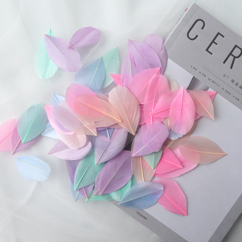 Picture of Goose feather floating head color feather decoration diy jewelry earrings earrings dream catcher handmade material accessories small feathers
