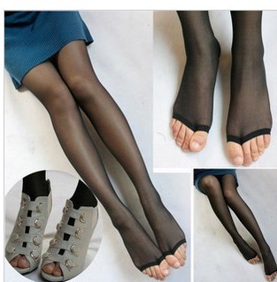Picture of Anti-off Open Toe Silk Stockings Women's Pantyhose Anti-hook Silk Summer Ultra-thin Black Meat Color Women's Spring and Autumn Fish-mouth Base Socks