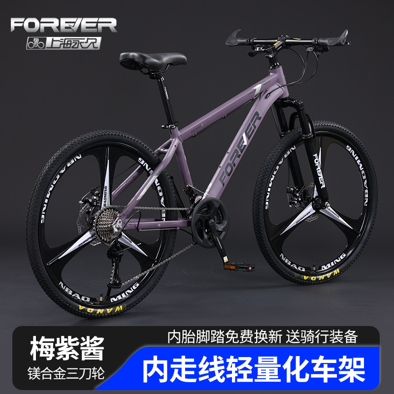 Picture of Cross-border wholesale permanent brand mountain bike high carbon steel road racing 24-inch aluminum alloy all-in-one wheel bike