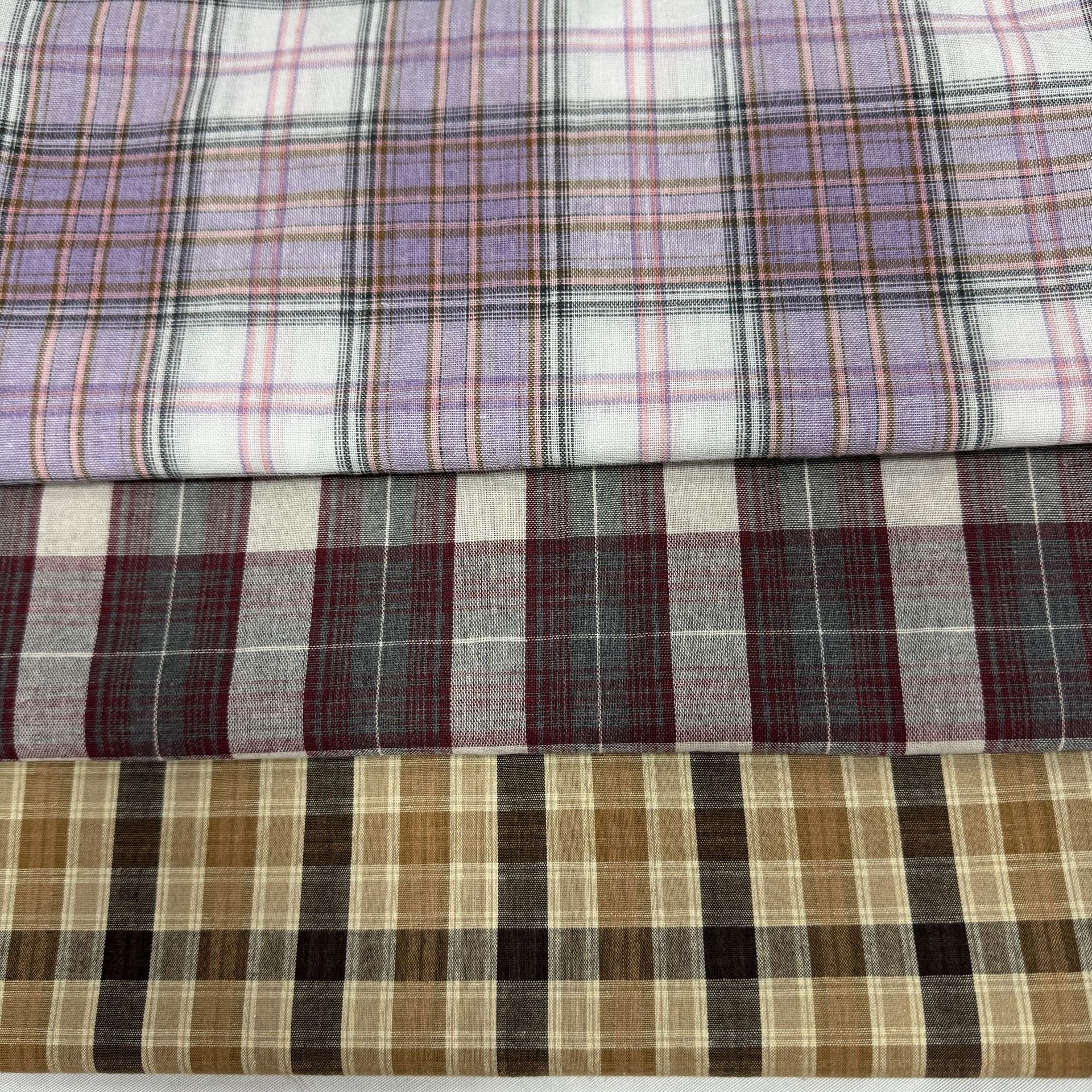 Polyester Cotton Fabric Yarn-dyed Simple Plaid Shirt Fabric Skirt Clothing Fabric Tablecloth Background Cloth Fabric in stock