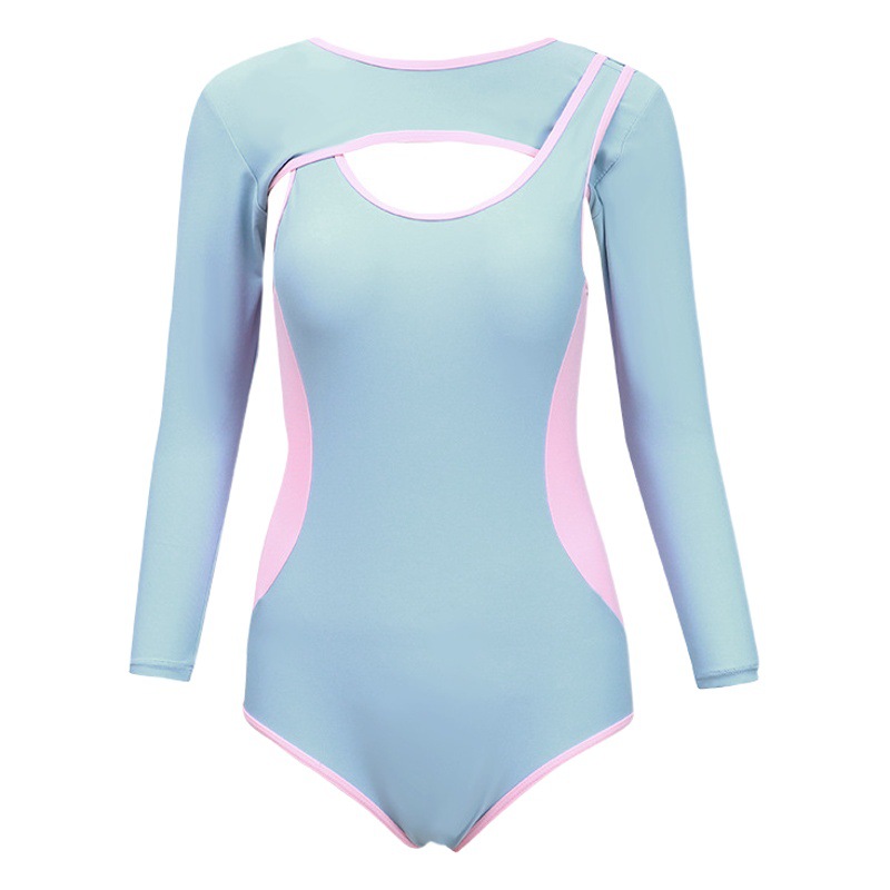 2023 new diving suit women's two-piece swimsuit women's conservative slimming long sleeve sun protection quick-drying women's sports swimsuit