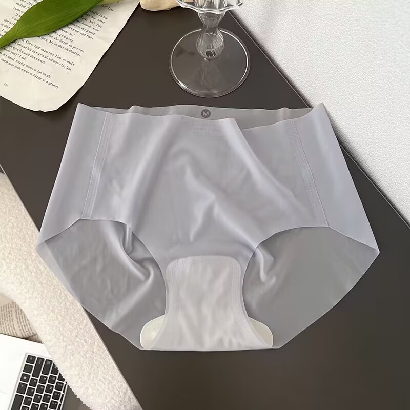 Picture of Nude Ultra-Thin Breathable Ice Silk Seamless Underwear for Women Invisible Mid-Waist Butt Lift Quick-Drying One-Piece Facial Mask Briefs