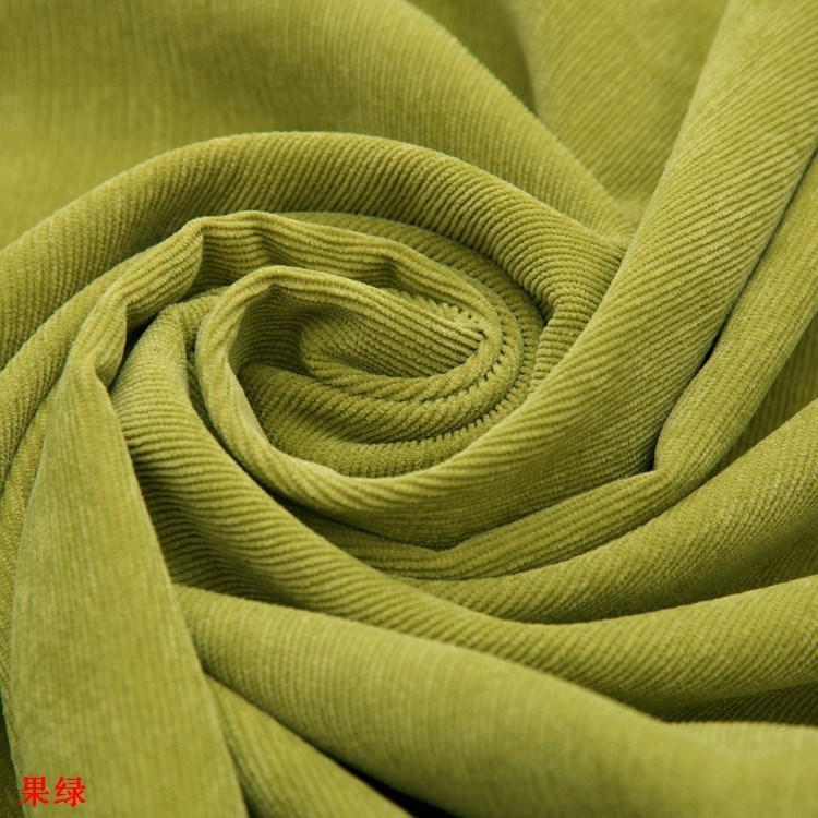 Yarn Branch 150D*48F Fruit Green Shirt Fabric 21 Pits Polyester Brocade Corduroy Wholesale 21 Corduroy Ready Stock