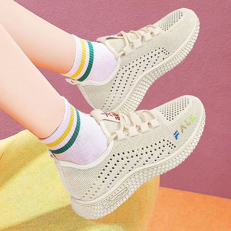 Women's Mesh Breathable Shoes Fashion Women's Shoes All-match sneaker Casual Running Shoes Platform Wear-resistant Flat Shoes Comfortable