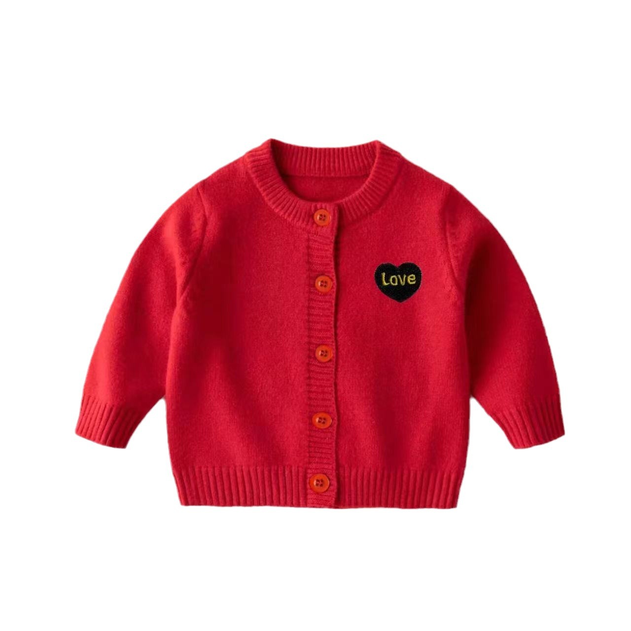 Picture of Live Supply 2025 New Children's Sweater Spring Baby Round Neck Pure Color Outwear Girls Cotton Knitted Cardigan