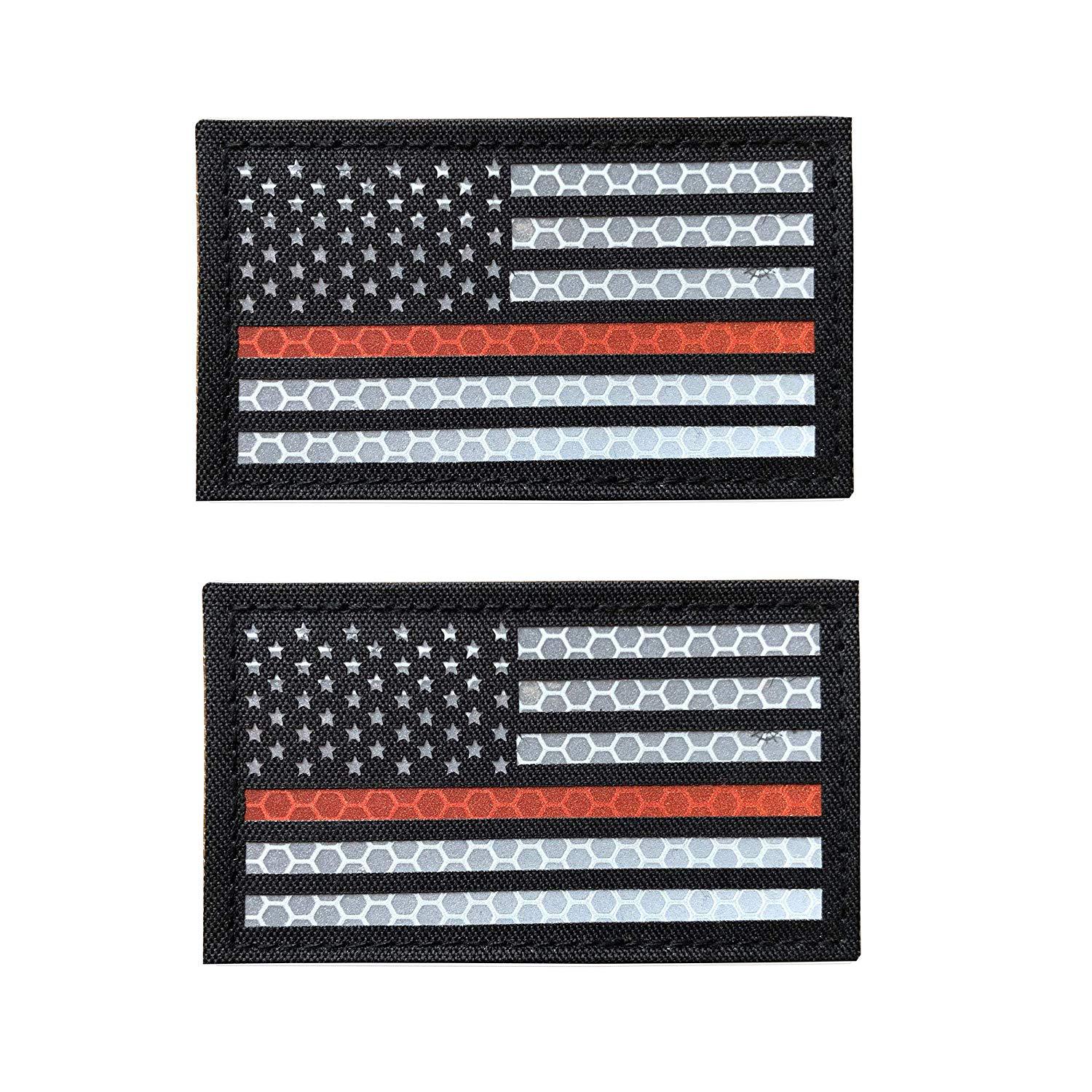 Picture of Haike Outdoor Spot Laser Cut American Ir Reflective Tactical Morale Badge Reflective Velcro Strip Flag