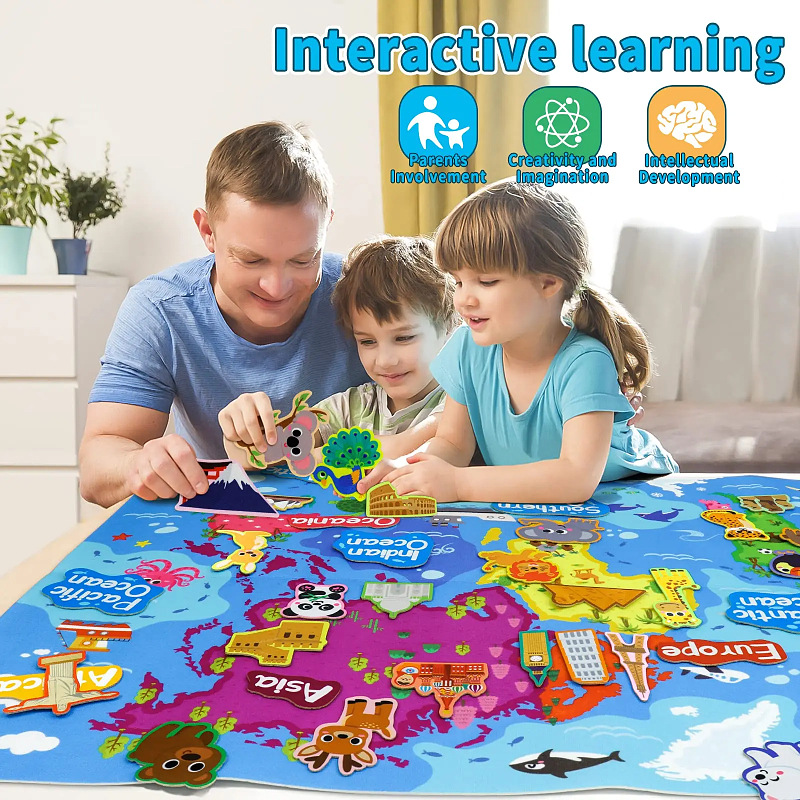 Picture of Amazon cross-border children's early education 3DIY three-dimensional felt game package storyboard learning board printing dinosaur animals