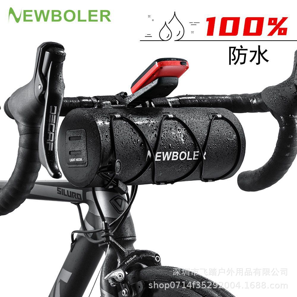 Newboler100 Waterproof Bicycle Cylinder handlebar Bag Front Hanging Bag Crossbar Hanging Bag Folding Front Bag
