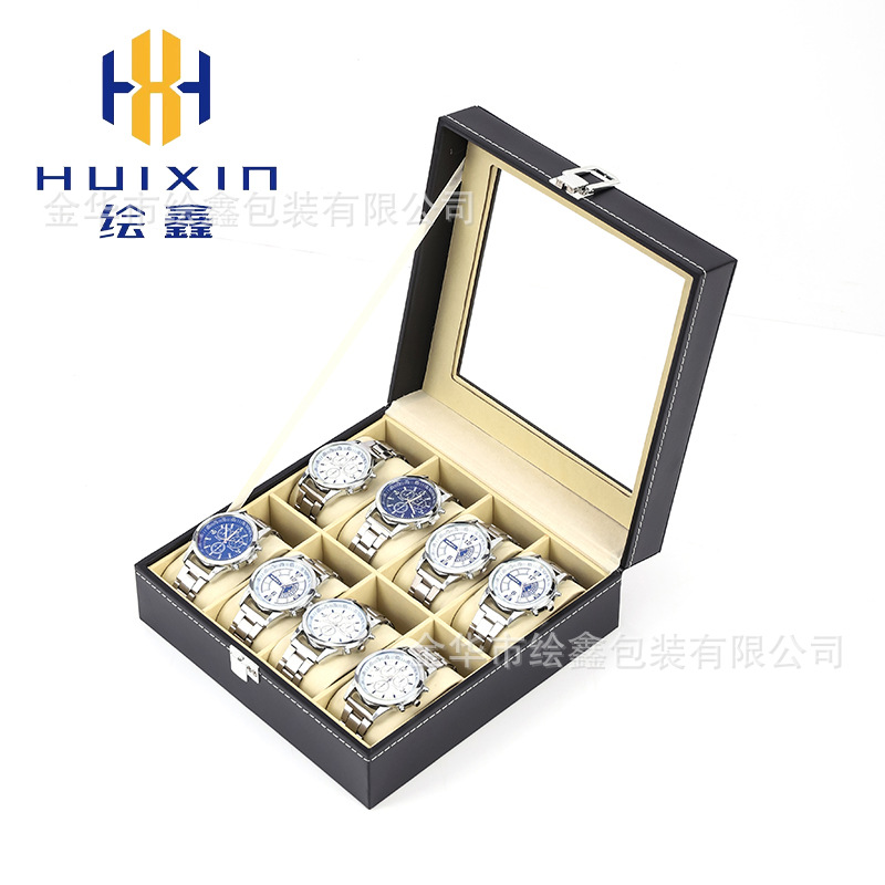 Leather Watch Storage Box Dustproof Glass Cover Watch Box Watch Jewelry Box Bracelet Watch Box Watch Storage