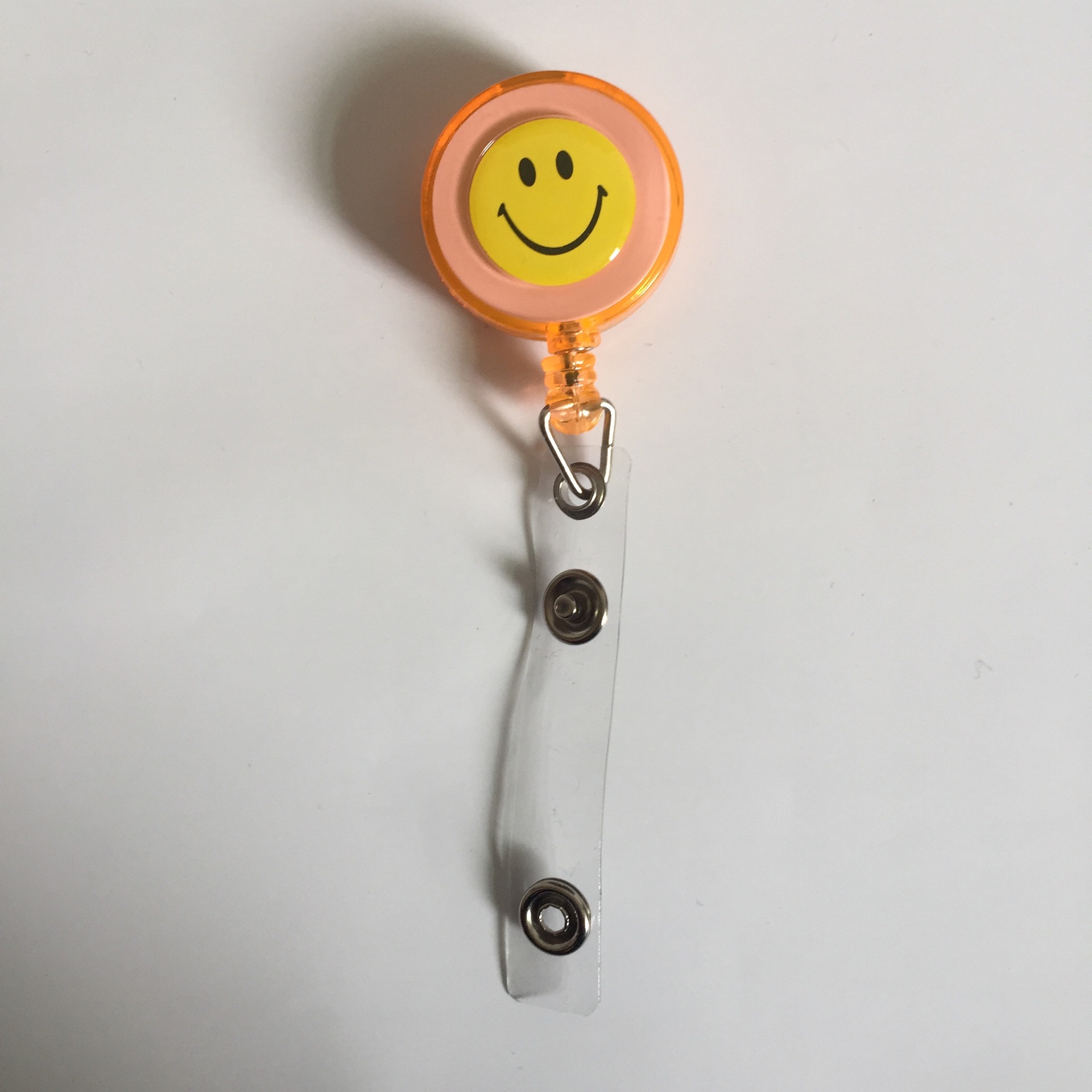 Picture of Factory wholesale LOGO smiley face easy pull buckle easy pull retractable buckle ID card set badge buckle key work card buckle