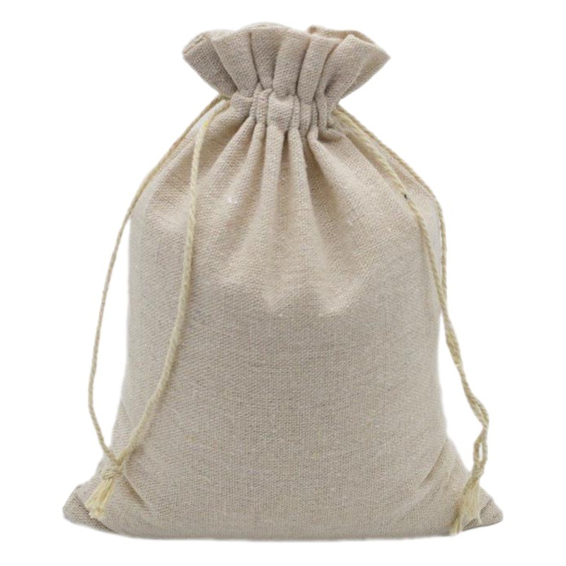 Cotton and Linen Bundle Pocket Drawstring Storage Bag Blank Bag Simple Cotton and Linen Bag Gift Drawstring Bag in stock