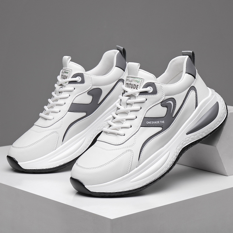 Hot Selling Dad Shoes Men's Korean Style Genuine Leather Trendy Sports Shoes Men's Comfortable Casual Versatile Men's Shoes Wholesale