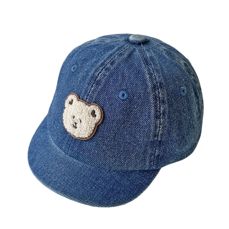 Picture of Baby Hat Spring and Autumn Style Duckbill Cap Cute Bear Unisex Denim Summer Thin Children's Baseball Cap Trendy