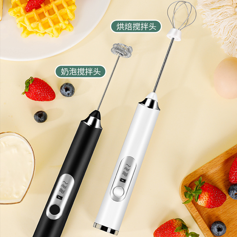 Picture of Electric Egg Beater Wireless Automatic Cream Frother Cake Baking Coffee Stirrer Mini Manual Milk Frother