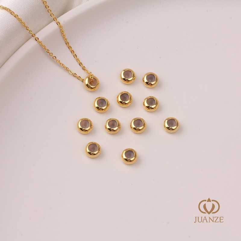 Picture of Bag gold color belt hanging without hanging silicone plug positioning adjustment round bead spacer handmade DIY hand necklace material accessories