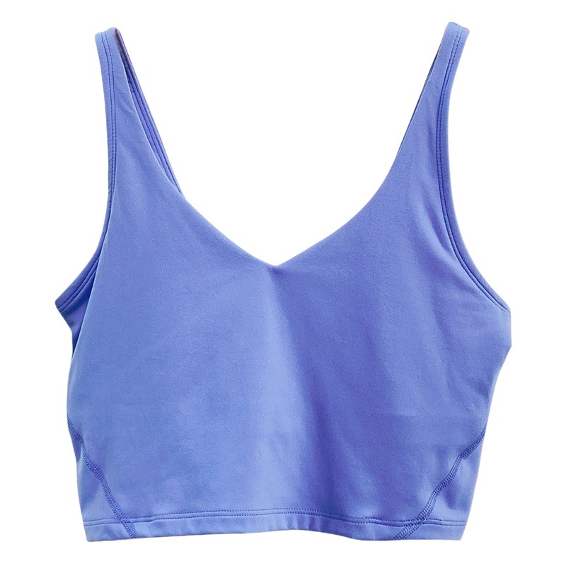 Yoga Top for Women, Sports Shockproof Vest-Style Small Tank Top, Push-Up Running Fitness Backless Bra, High Elasticity